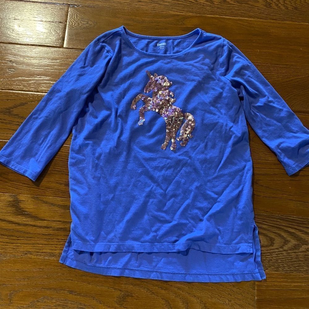 Adorable Gymboree Unicorn girls periwinkle top